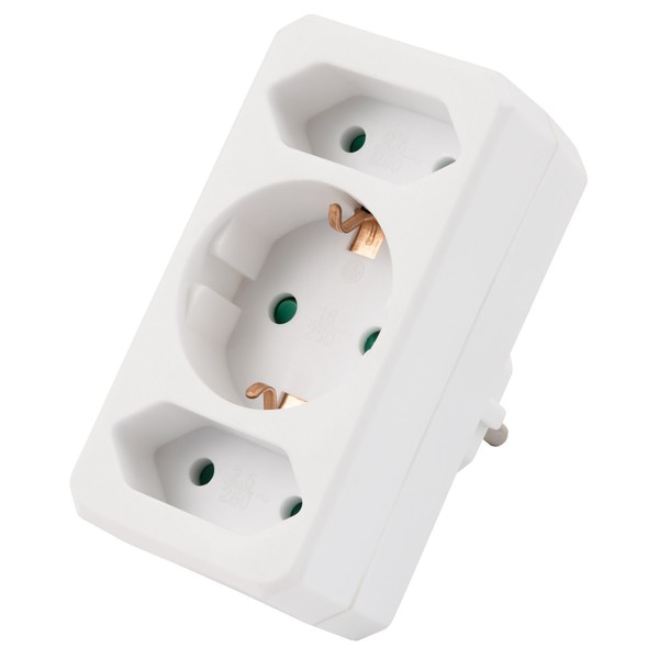 ETT1300551 Steckdosenadapter Mcpower, 2X Euro, 1X Schutzkontaktdose-image