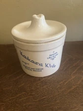 Kaukauna Klub Cheese Crock Wisconsin Original Label Vintage Dairy W/Lid USA