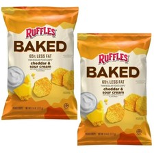 Ruffles Baked Potato Chips CHEDDAR  SOUR CREAM Crisps 6.25Oz 2 Bags - SPECIAL 