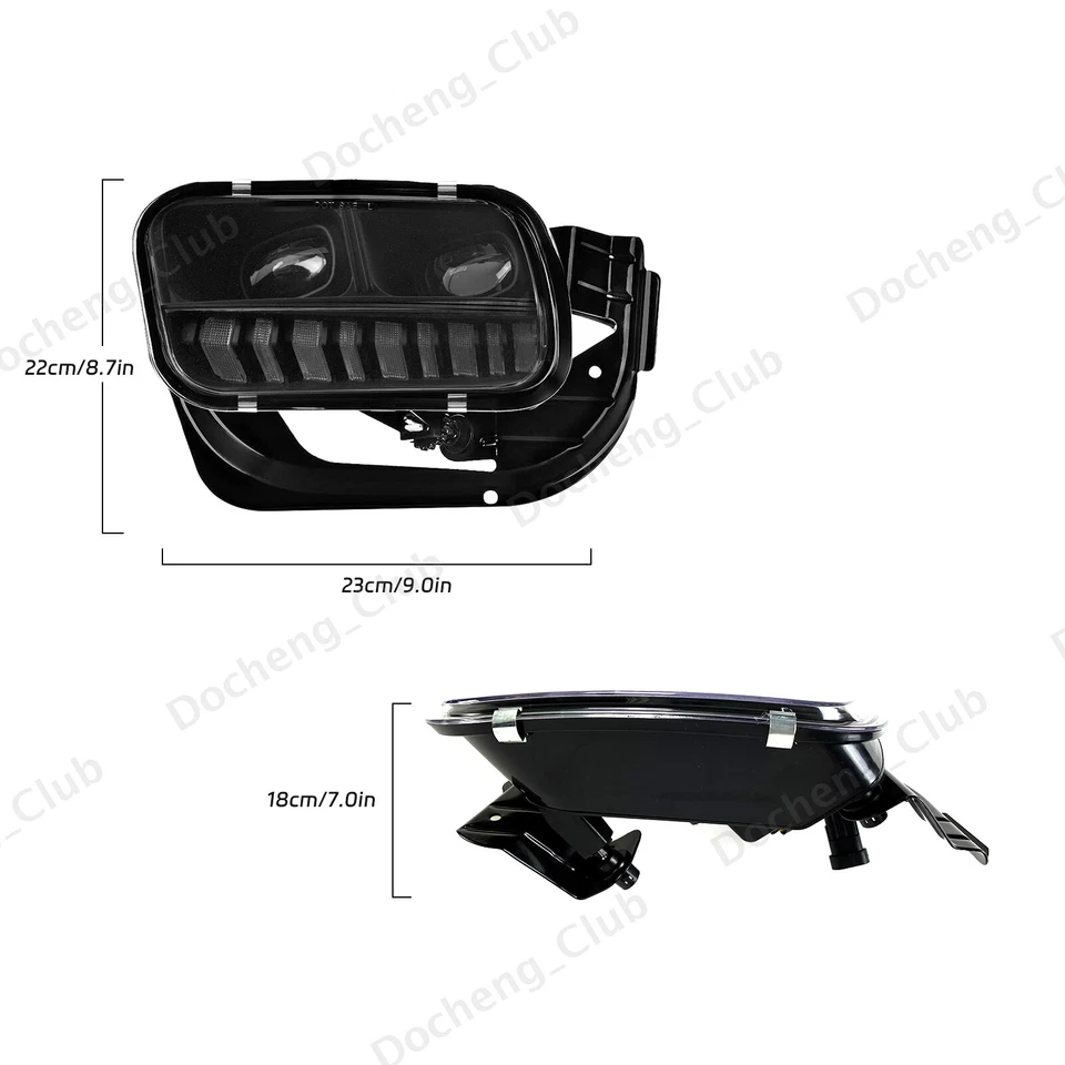 For 2009-2018 Dodge Ram 1500 2500 3500 LED Fog Lights Front Bumper Lamps+DRL Foto 2 de 4