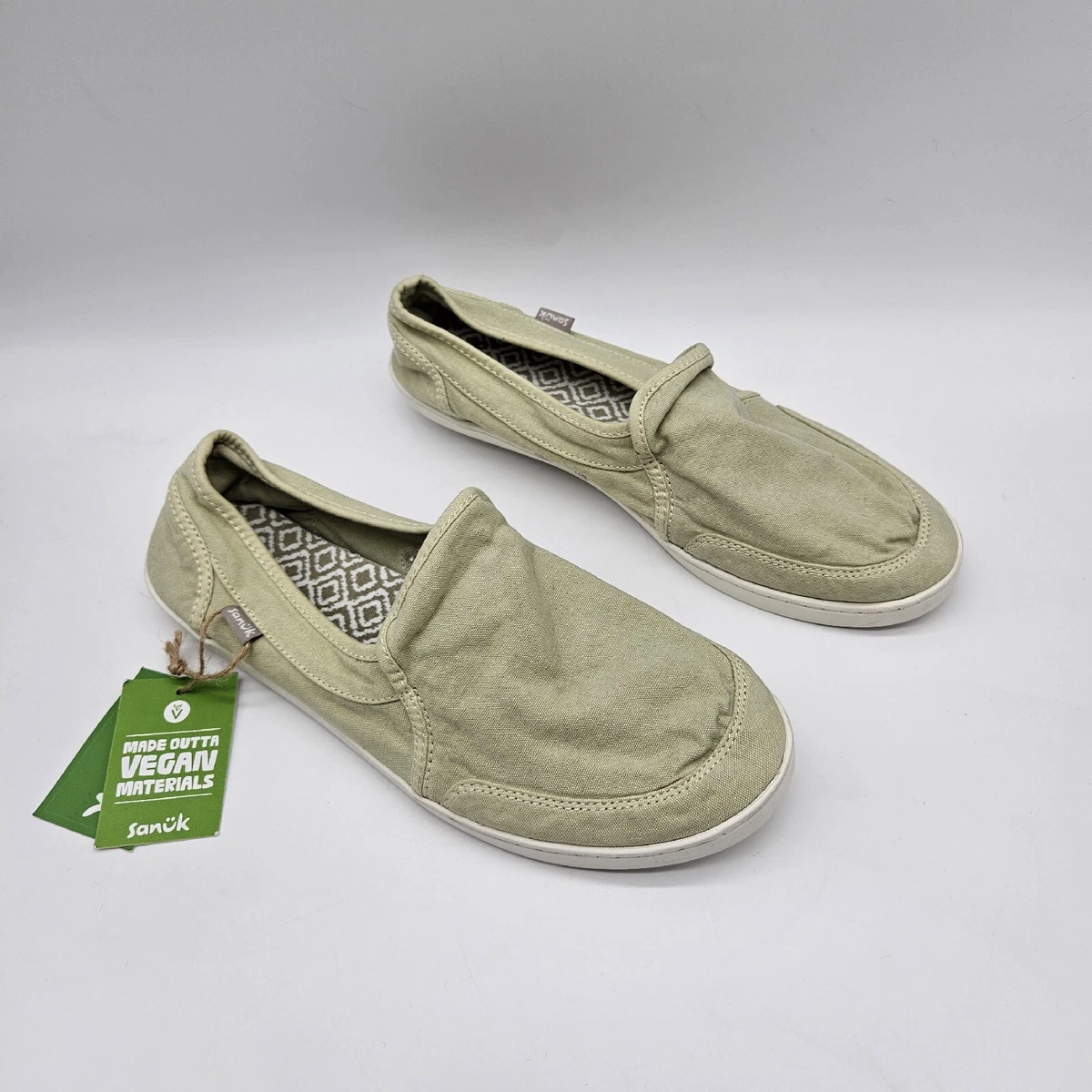 Sanuk Pair O Dice Shoes Women's Size 10 Slip on Flats Natural