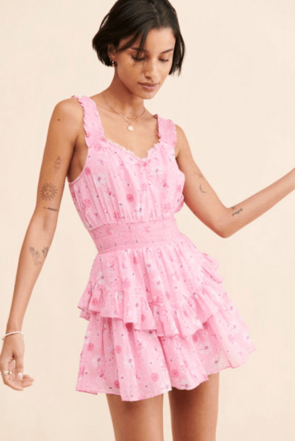 LoveShackFancy Norelli Printed Ruffled Dress Pink… - image 15