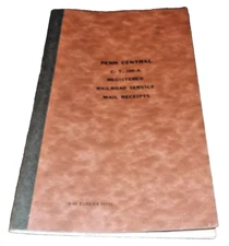 JUNE 1969 PENN CENTRAL CT-289-A REGISTERED RAILROAD SERVICE MAIL RECEIPTS BOOK