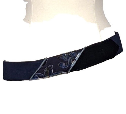 Vintage 1980s Elite Women\'s Tapestry Velvet Color Block Belt Size Medium 29\