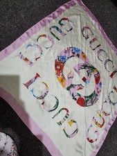 Gucci Silk Scarf/Foulard with colourful double G logo pattern