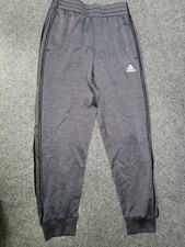 Adidas Pants Youth Medium 10/12 Gray Track Joggers Athletic Tapered Leg
