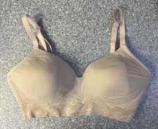 Natori Bliss Perfection Beige Lace Contour Soft Cup Wireless Bra 36DD NWT