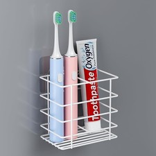 Shower Toothbrush Holder Wall Mounted, Adhesive Toothpaste Organizer for