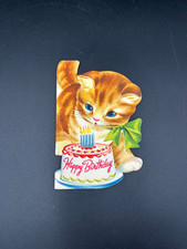 Vintage Happy Birthday Kitten Card w Envelope