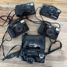 Lot of 5 Vintage 35mm Cameras Canon Sure Shot...