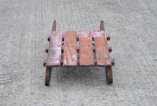 Vintage old sleigh sledge snow metal with wooden top - FREE DELIVERY - Picture 5 of 7