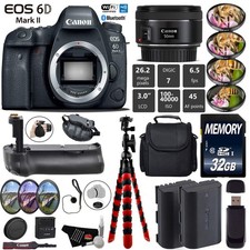 Canon EOS 6D Mark II DSLR Camera With 50mm 1.8 STM Lens Professional Battery