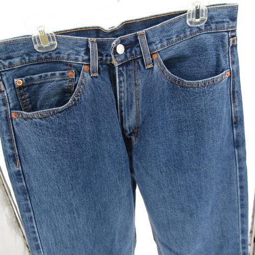 Levi's 505 Regular Fit Jeans Mens W34 L34 Blue Denim Pants 100% Cotton - Picture 3 of 8