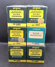Lot of 6-Argus Model 593 Automatic Slide Changer Magazines 36 Count Capacity 2x2