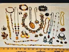 Vintage 2 Now~Amber 🧡Jewelry Lot~Costume and Sterling Silver~21 Pieces/5 Extra