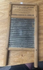 VINTAGE Double Sided Washboard 18"x 8.5" Dubl Handi Columbus Washboard Co