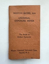 Weston Model 650 Universal Vintage Exposure Meter Manual