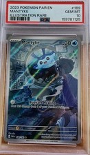 2023 Pokémon Mantyke 189/182 Sv04: Paradox Rift Illustration Rare Card PSA 10