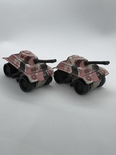 Vintage 1950s Japanese Tin Litho Wind-Up Tanks Pair M-57 Japan