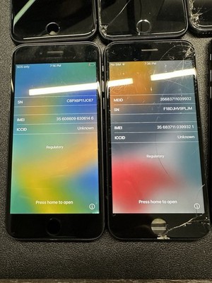 Lot Of 9 iPhones - iPhone 8 & SE 2nd Gen (2020) - Black - For Part