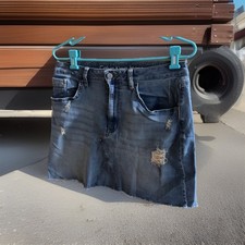 Women s Calvin Klein Mid Rise Medium Wash Blue Denim Mini Skirt Sz 32