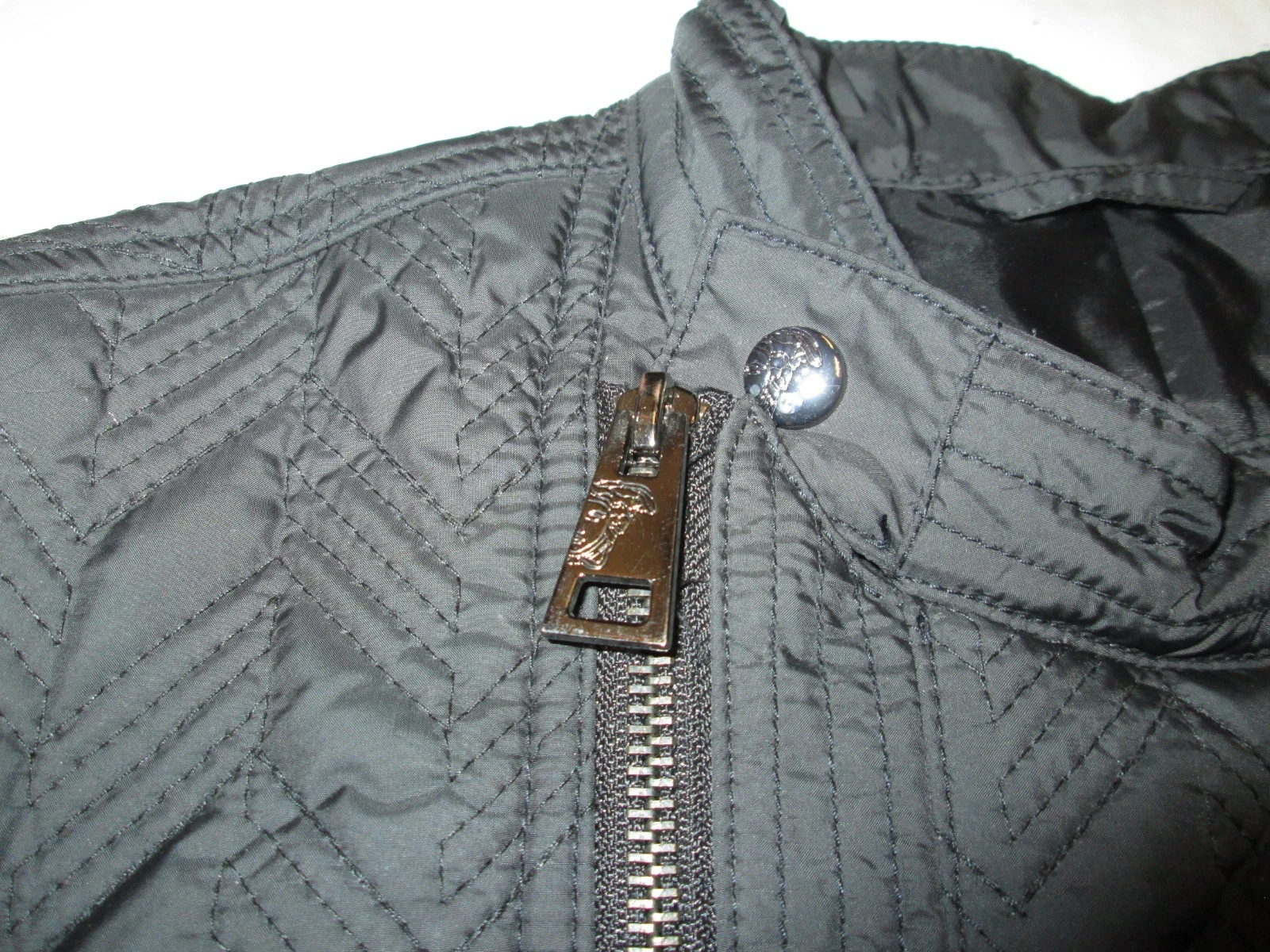 VERSACE COLLECTION MEN'S QUILTED BLACK MOTO JACKET image 10