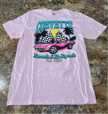 Pink GM Corvette  Sunsets & No Regrets  Graphic Tee