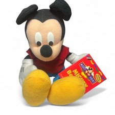 Vintage new Disney Mattel Plush 9" Mickey Mouse Bean Bag Stuffed Animal Toys