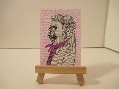 ACEO man Jim Dandy original Art Card Drawing outsider raw expressionism OOAK