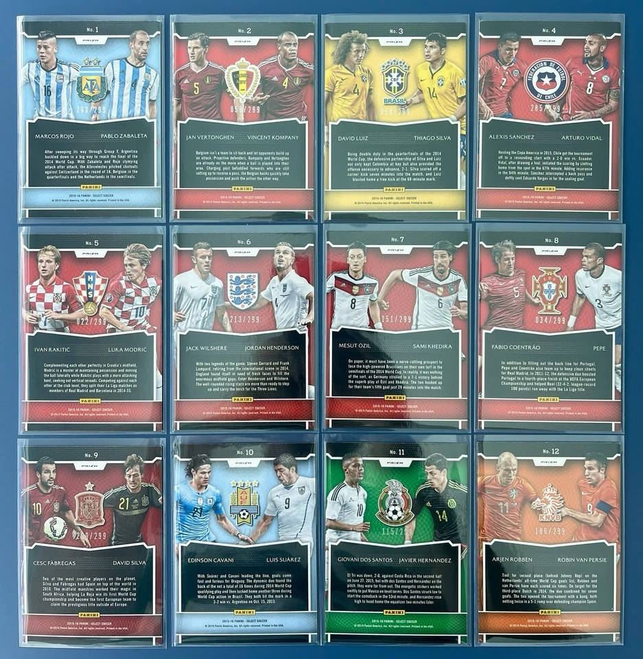 2015-16 PANINI SELECT SOCCER DYNAMIC DUOS INSERT COMPLETE FULL SET ALL BLUE /299 - Image 2 of 2