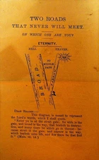 Two Roads That Will Never Meet Booklet Religious ca 1900 Heaven & Hell