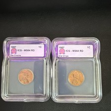 1957-d Lincoln Wheat Cent Ms66 Rd Icg Lot Of 2