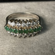 Vintage Genuine Green Peridot Filigree Setting 925 Sterling Silver Sz 7.75