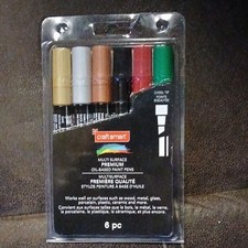 Craft Smart Paint Pens Multicolor Oil-Based 6 pc Set Art Supplies