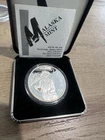 2002 Alaska Mint Gold Planner 1oz Silver Coin With Gold Nugget