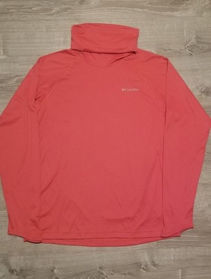 Men's Columbia Red Digby Island EXS Funnel Sun Shirt Size Medium