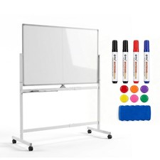 Garvee 48" Rolling White Magnetic Portable Whiteboard Stand w/ Wheels Dry Erase