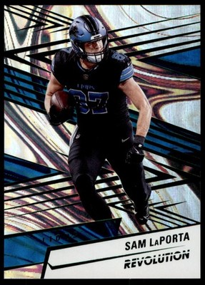 2025 Panini Revolution Sam LaPorta #18 Green Swirl 189/199 Lions