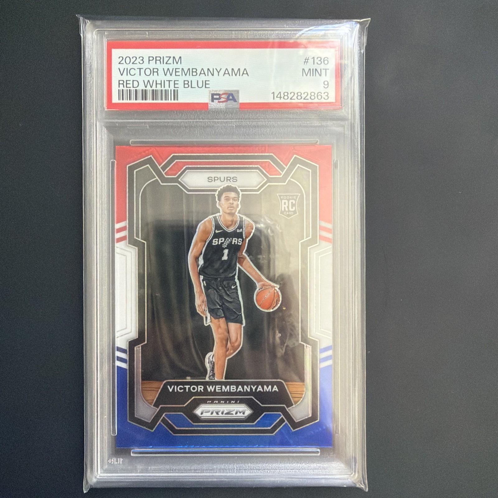 Victor Wembanyama 2023 Prizm #136 Red White Blue Price Guide 