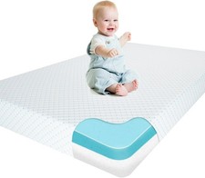 Dual Sided Comfort Memory Foam Portable Crib Mattress 38x24X4 Inch w/ Cover