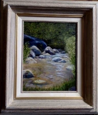 Original Oil on Canvas Painting DONNER CREEK California State Park by Pat Wood