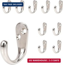 Coat Hooks Wall Mounted - Heavy Duty Metal Single Prong Robe Hanger Rustproof Wa