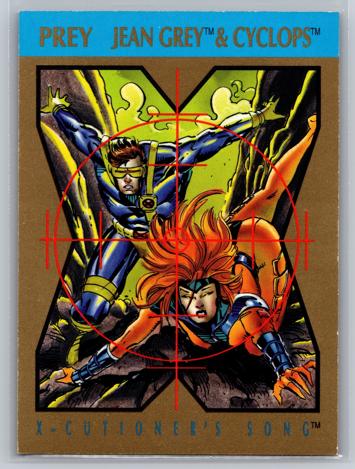 1992 SkyBox X-Cutioner's Song Jean Grey & Cyclops Prey Marvel Insert Card