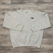 Vintage 80s Reebok Gray Heavyweight Embroidered Logo Sweatshirt Made In USA XXL