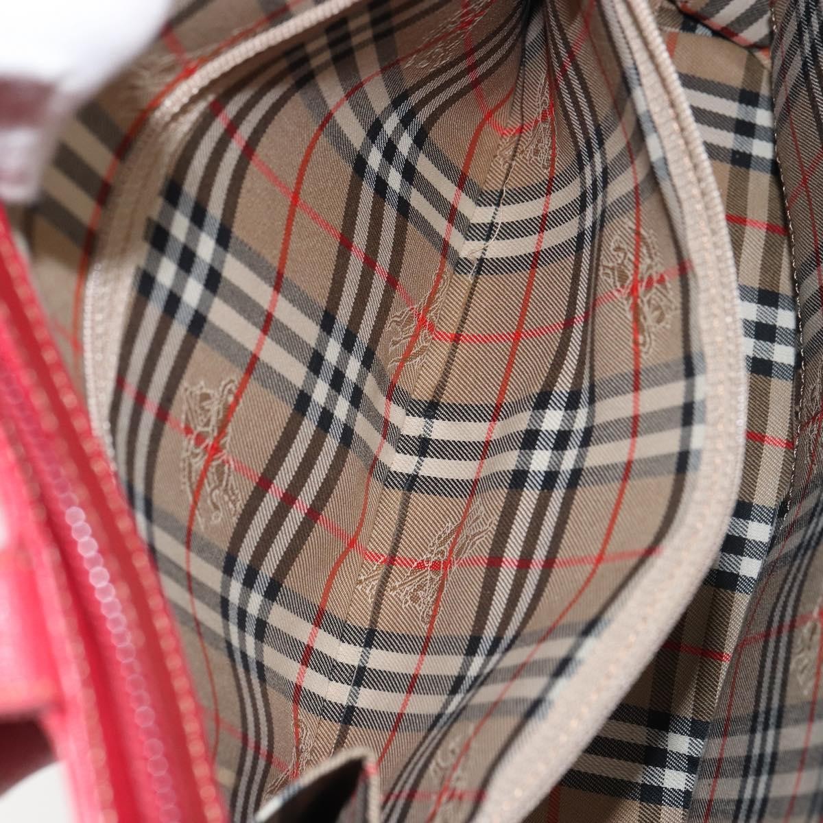 Burberrys Tote Bag Leather Red Gold Auth ka1838 thumbnail 20