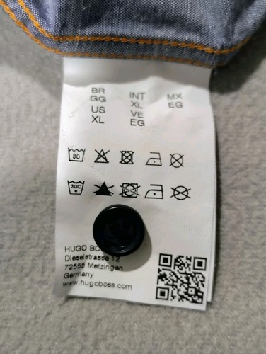 Hugo Boss Orange Label Blue long sleeved Shirt Men's XL Cotton Casual Relaxed - Picture 10 of 11