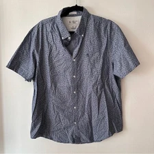 Penguin Heritage Slim Fit Men's XL Short Sleeve Button Skate board print Blue