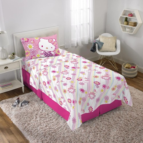 Franco Set Lenzuola Bambini Super Morbide in Microfibra, Matrimoniali, Hello Kitty - Foto 2 di 6