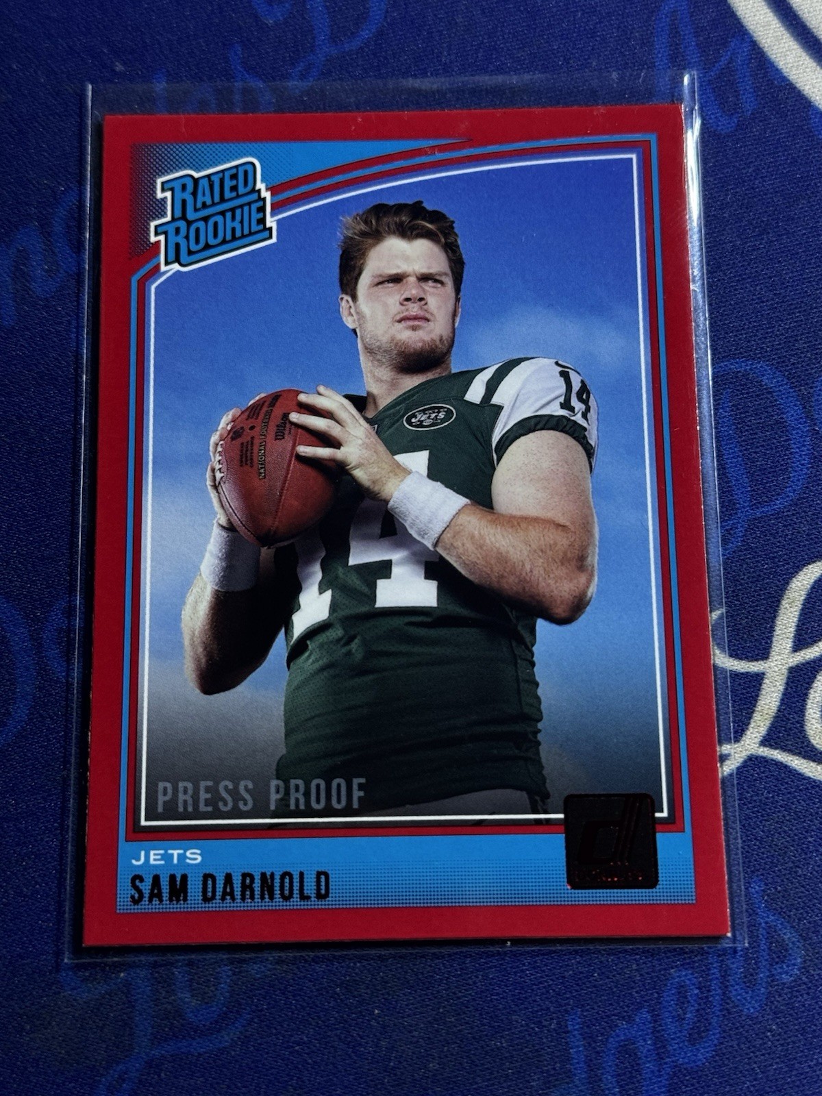 2018 Panini Donruss Rated Rookie Press Proof Red Sam Darnold #301 Rookie RC