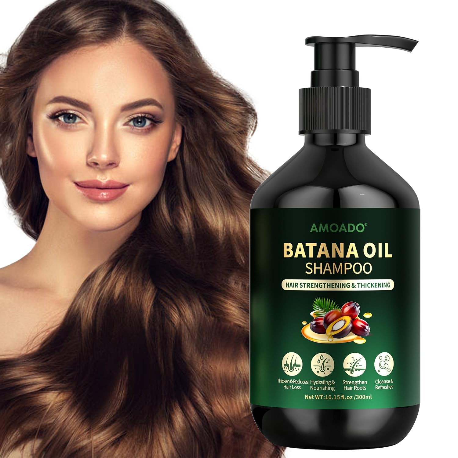 Batana Oil Shampoo for Hair Growth, Strengthening, Thickening, Sulfate Free H...